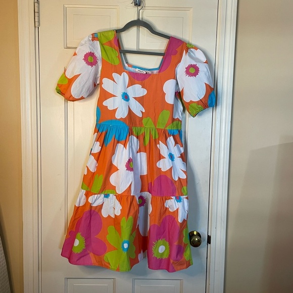 Maude Vivante Dresses & Skirts - Maude Vivante Floral Aria Dress Tiered Ruffle Short Sleeve Colorful Small NWT